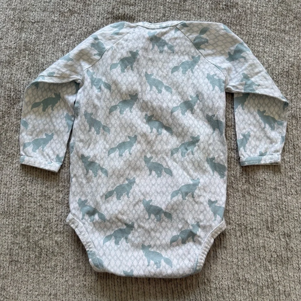 Kate Quinn Organic Cotton Fox Print Kimono‎ Bodysuit 18-24M